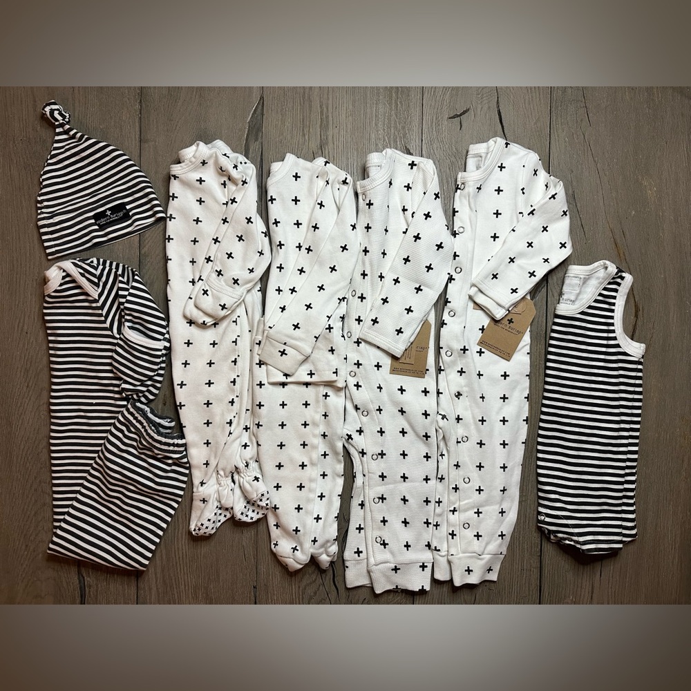 Modern Burlap baby/toddler clothing bundle sizes 3-6M to 12-18M
